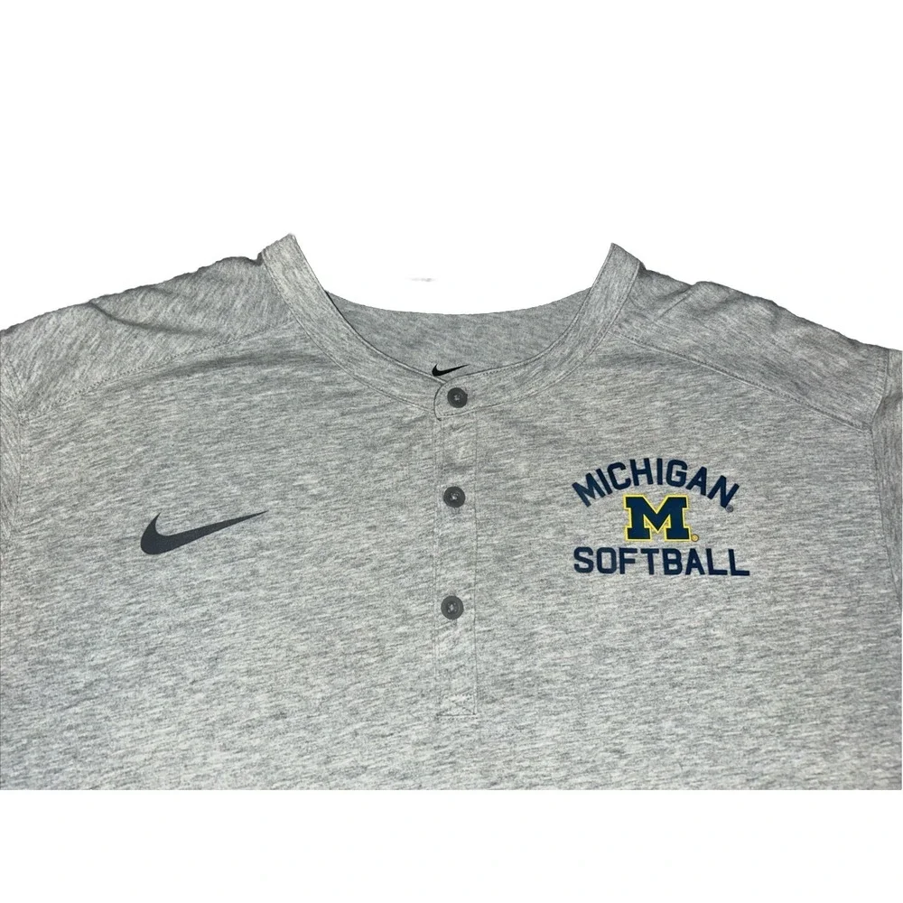 Nike Michigan Wolverines Softball Performance Henley Dri-Fit Women's XL‎ Gray
